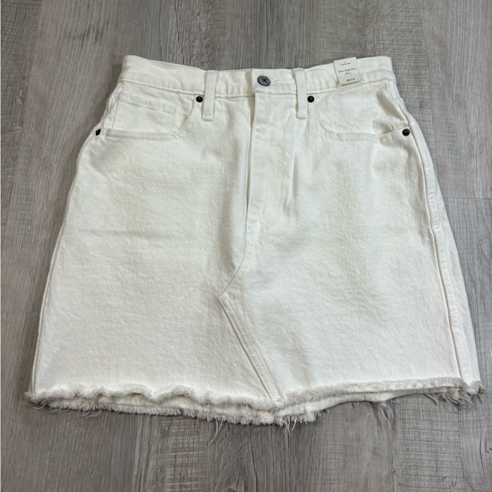 NWT Abercrombie & Fitch Curve Love Ultra High Rise White Skirt Size 28/6